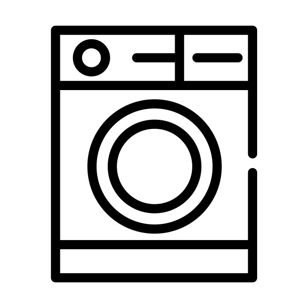 方形洗衣机细线图标。方形，按钮线性图标从基本酒店设置概念孤立的轮廓标志。矢量插图符号元素的网页设计和应用程序。图片下载