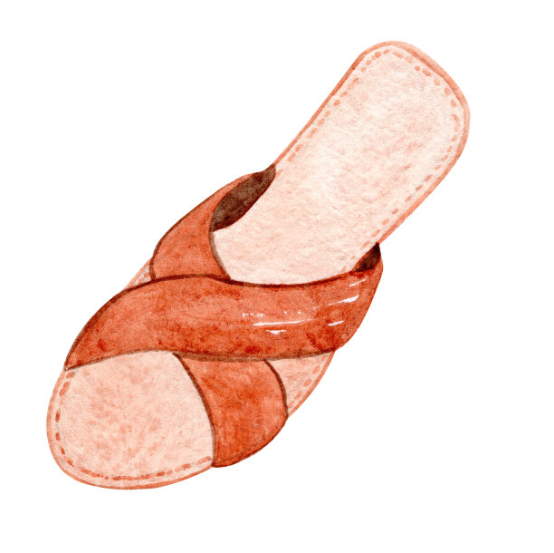 水彩棕色妇女鞋孤立在白色的背景。图片下载