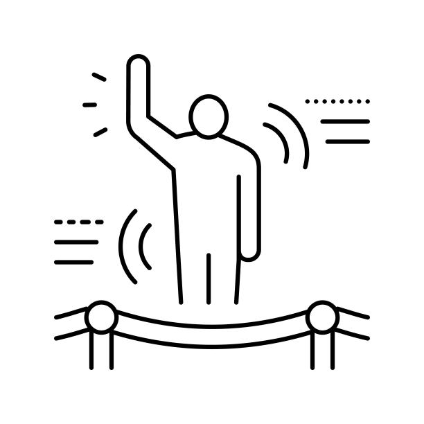 了解肢体语言软技能线图标矢量插图图片下载