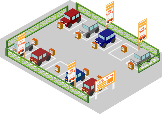 等距汽车共享停车场图片下载