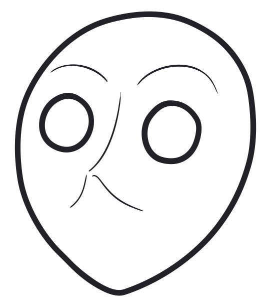 传统和极简主义莫雷塔面具的轮廓着色图片下载