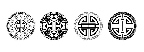 布里亚特蒙古族传统装饰矢量插图图片下载