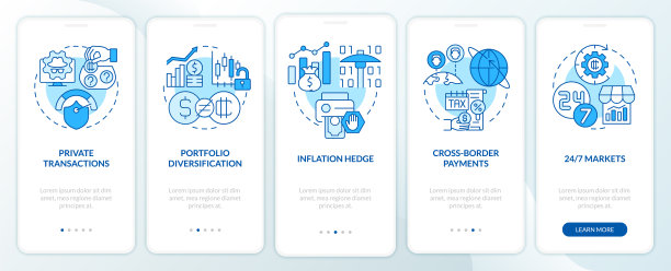 加密货币在移动应用程序屏幕上的竞争优势蓝色图片下载