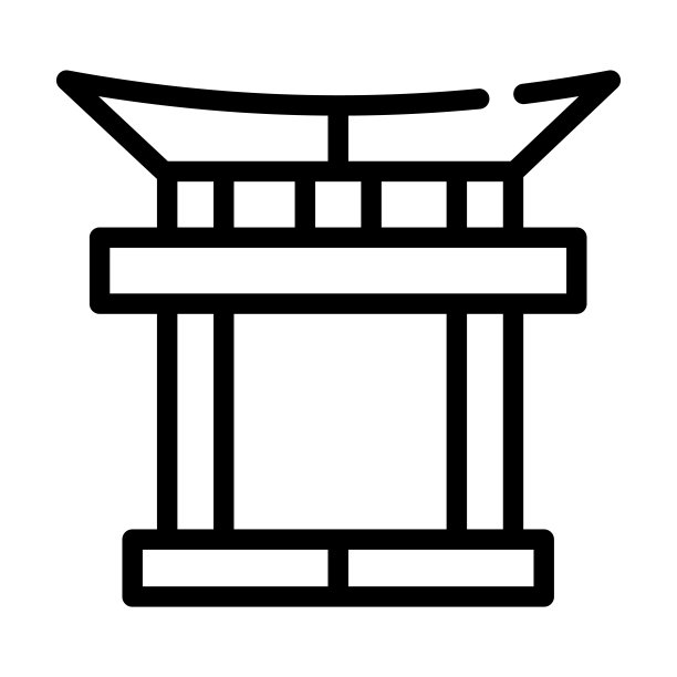 鸟居门细线图标。日本牌坊的线性图标源自亚洲概念孤立的轮廓符号。矢量插图符号元素的网页设计和应用程序。图片下载