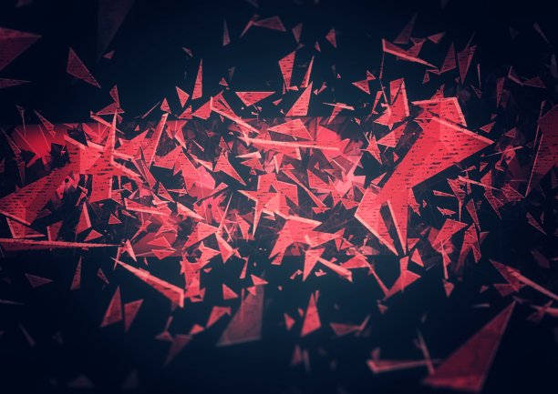 红色碎屑的爆炸与散射图片下载