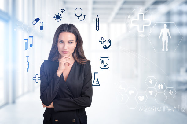 穿着正装的女商人站在素描和平实附近图片下载