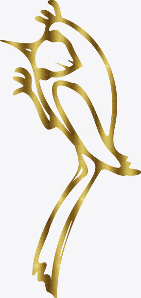 金色的鸟的轮廓。标志设计元素。图片下载