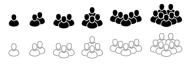 人群图标矢量图集：团队合作标志图片下载