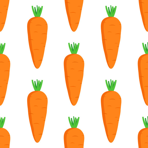 胡萝卜无缝图案在白色背景。图片下载