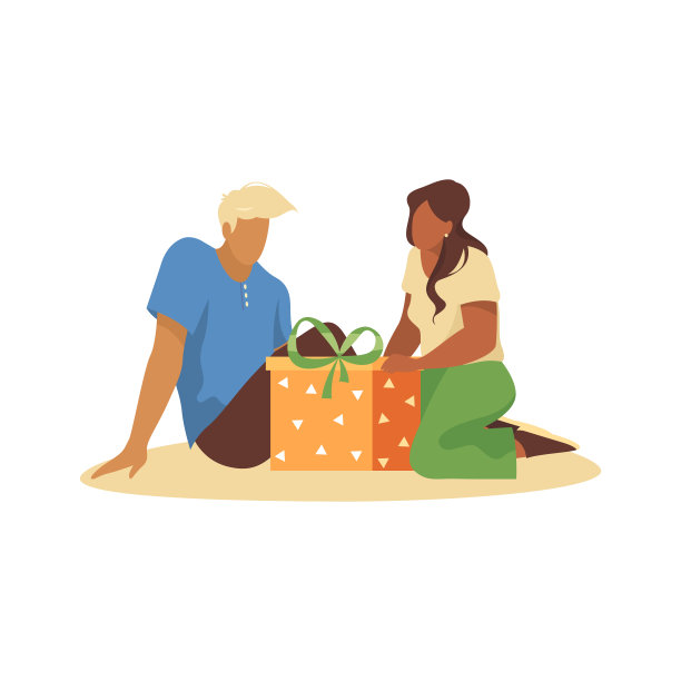 情侣或朋友的礼物，矢量横幅。图片下载