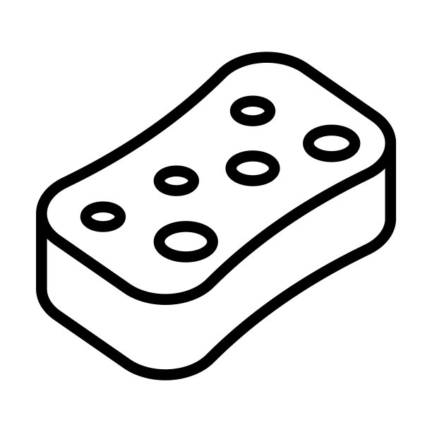 海绵图标从美容收藏。薄的线性海绵，清洁，拖把轮廓图标孤立在白色背景。线向量海绵符号，网络和移动的符号。图片下载