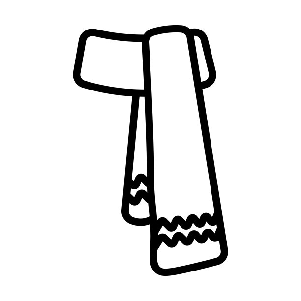 秋季系列的围巾图标。薄线形围巾，时尚，冬季轮廓图标孤立在白色背景。线矢量丝巾符号，网络和移动符号。图片下载