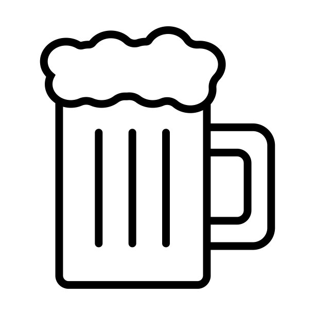 小酒馆和餐厅系列中的泡沫啤酒罐图标。白色背景上孤立的细线性泡沫啤酒罐、罐子、马克杯轮廓图标。用于网络和移动设备的线条矢量泡沫啤酒罐标志、符号。图片下载