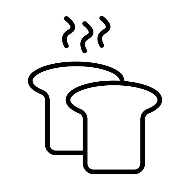 从小酒馆和餐厅收集的面包图标负载。薄线性负载的面包，面包，食品轮廓图标孤立在白色背景。面包符号、网页符号、移动符号的线矢量加载。图片下载