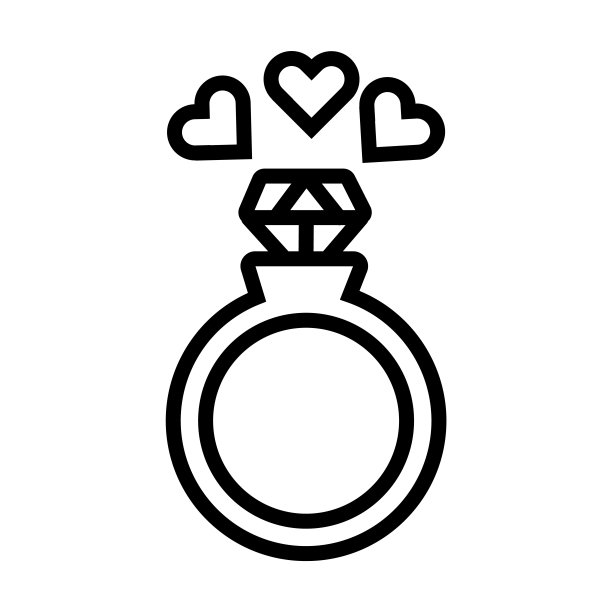 结婚戒指图标从生日和聚会收集。薄线性结婚戒指，礼物，爱情轮廓图标孤立在白色背景。线矢量婚戒标志，网络和移动的标志。图片下载