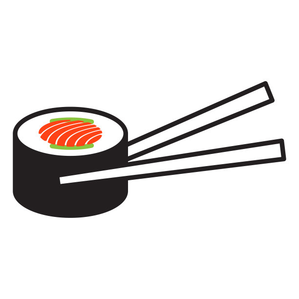 寿司用筷子。矢量图标模板图片下载