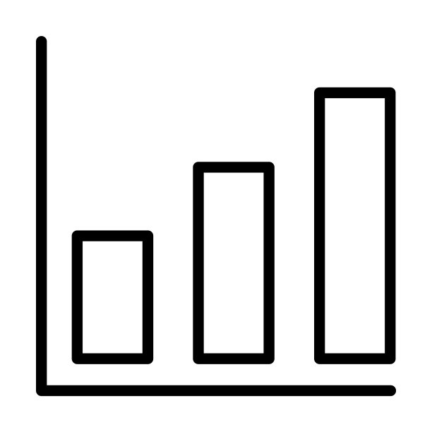 业务收集中的条形图图标。细线条形图表，数据，箭头轮廓图标孤立在白色背景。线矢量条形图符号，网络和移动符号。图片下载