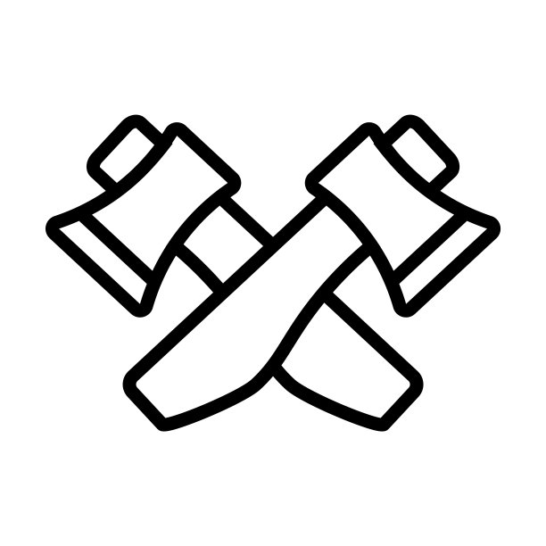 从露营收集斧头图标。薄线性斧头，树，设备轮廓图标孤立在白色背景上。线向量斧符号，网络和移动的符号。图片下载