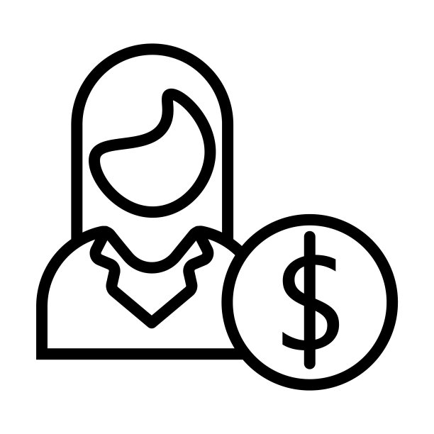 女人与金钱图标从商业收集。苗条的线性女人与金钱，女人，金钱轮廓图标孤立在白色背景上。线矢量女人与金钱符号，象征网络和移动。图片下载