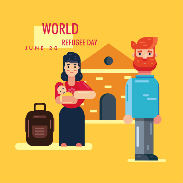 世界难民日，社会活动的概念。6月20日向量。国际移民背景。网页设计的平面插图，横幅或卡片。图片下载
