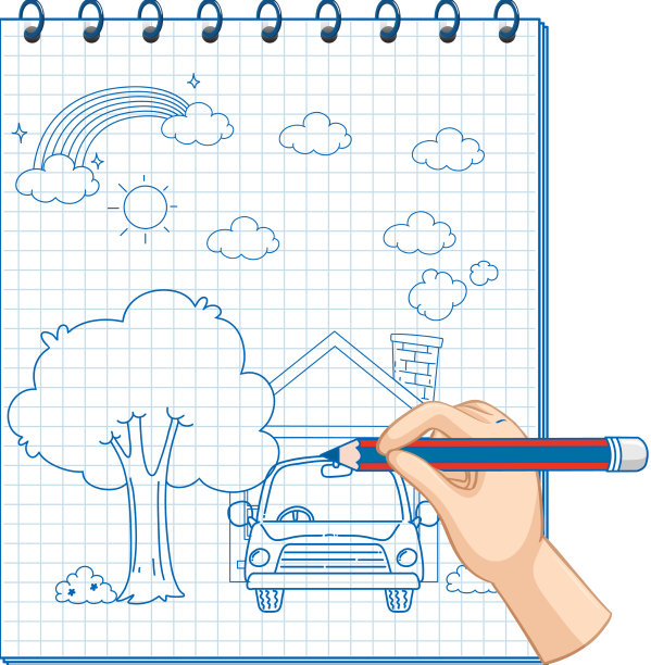 笔记本上有一个涂鸦草图设计图片下载