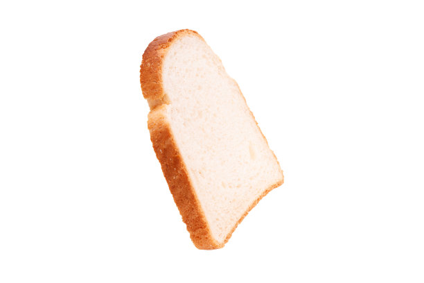 一片小麦面包孤立在白色的背景上。侧视图图片下载