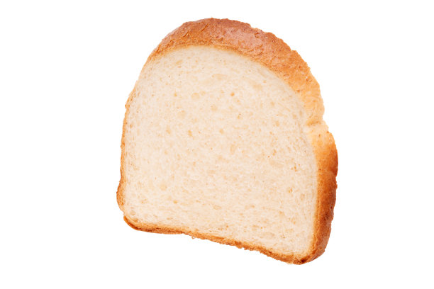 一片小麦面包孤立在白色的背景上。侧视图图片下载