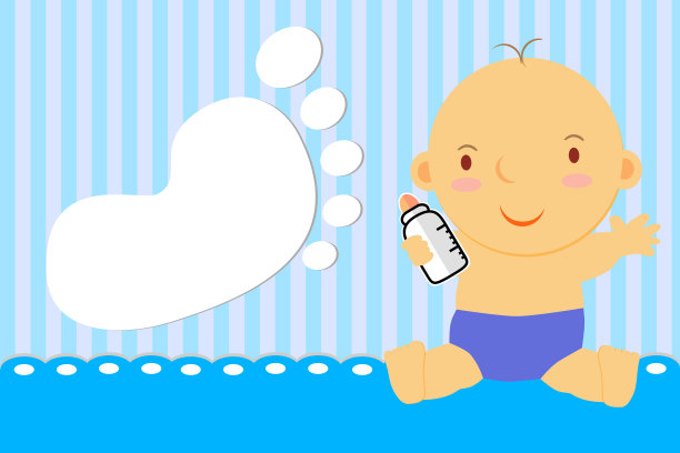 简单的向量空白正方形婴儿男孩贺卡图片下载