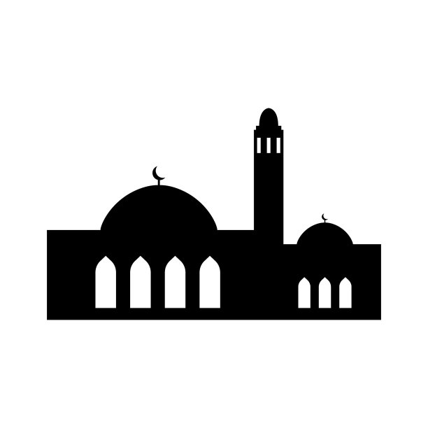 清真寺剪影。清真寺图标。清真寺向量图片下载