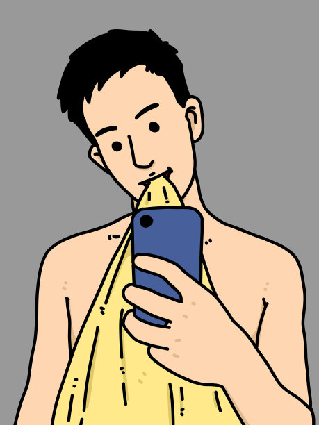 可爱的男人卡通在灰色的背景图片下载