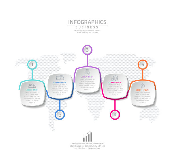 矢量插图，信息图形设计，模板，营销，信息，有5个选项或步骤图片下载