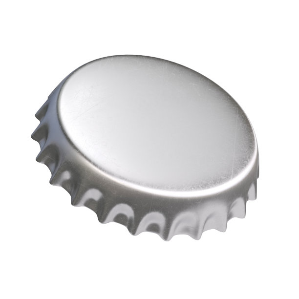 金属瓶盖孤立在白色背景3d渲染图片下载