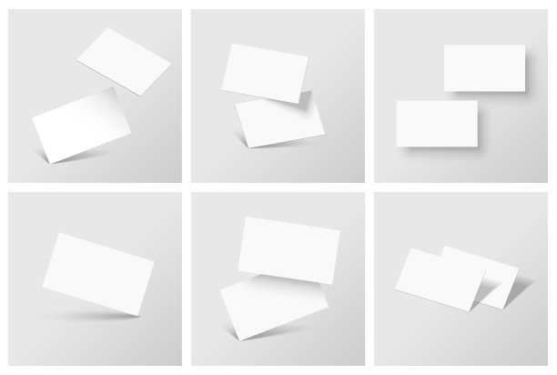 逼真的浮动商业品牌卡模板模型与阴影。矢量图图片下载