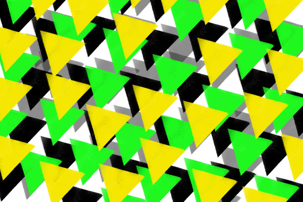 三角形几何图案背景抽象霓虹黄、绿、黑现代运动动感奔跑图片下载