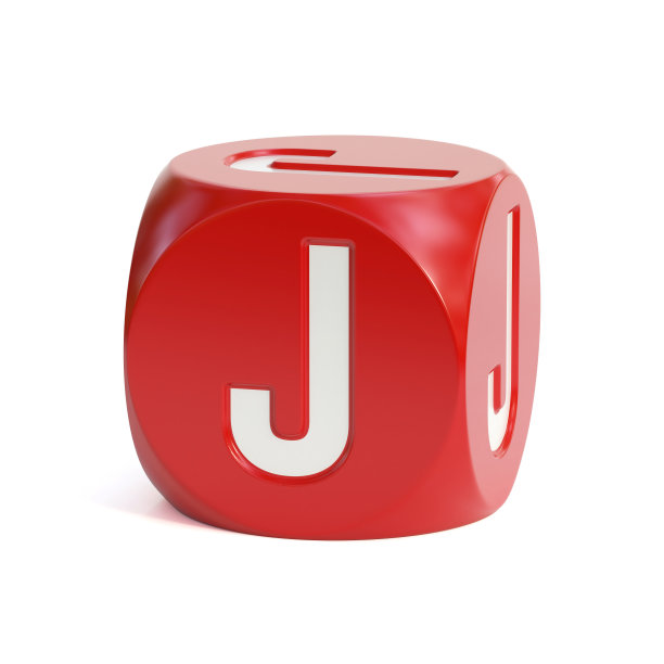 骰子字体在白色背景3d渲染字母J图片下载