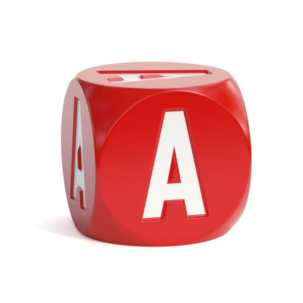 骰子字体在白色背景3d渲染字母A图片下载