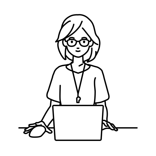 一位女教师在她的书桌前使用笔记本电脑图片下载