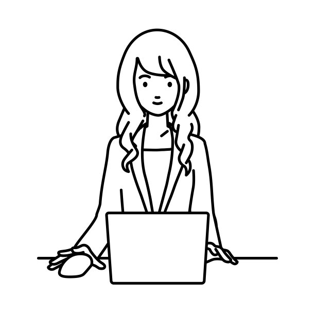 一位穿着商务套装的女士在她的办公桌前使用笔记本电脑图片下载