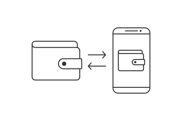 电子钱包转移图标线向量图片下载