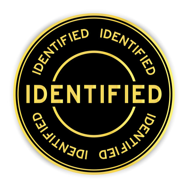 黑色和金色颜色圆形标签贴纸与字识别在白色背景图片下载