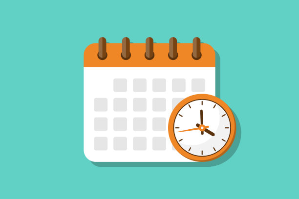 日历和时钟平面设计矢量图片下载