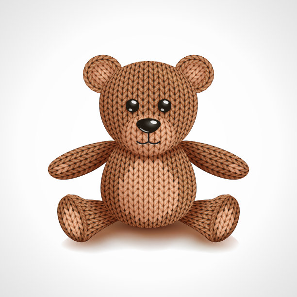 针织熊玩具插图图片下载