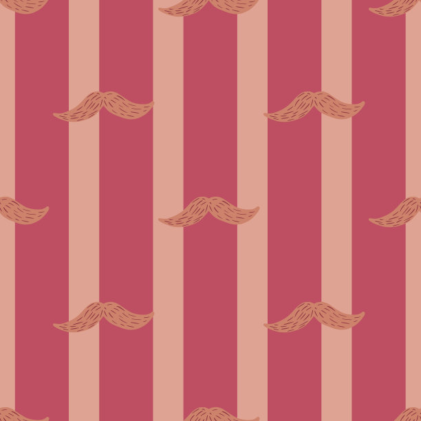 胡子无缝图案上。涂鸦风格的复古理发店。图片下载