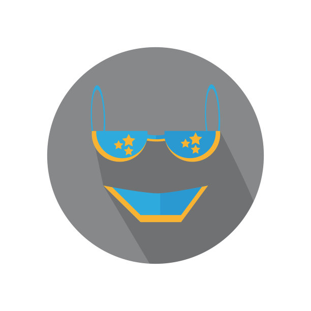 旅行和海滩的泳衣的长阴影平面图标图片下载