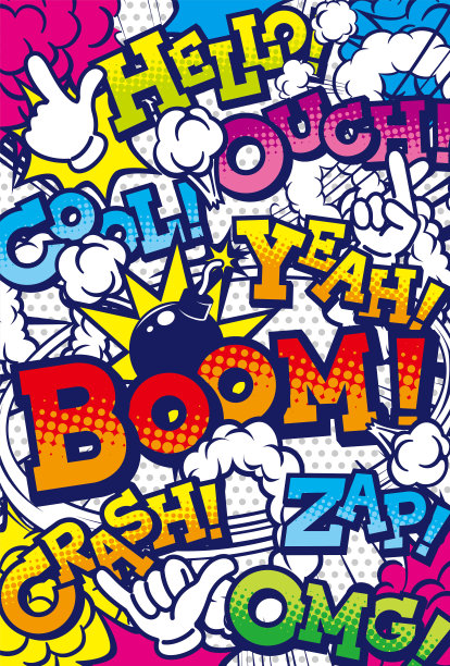 美国喜剧风格的言论泡泡的背景材料图片下载