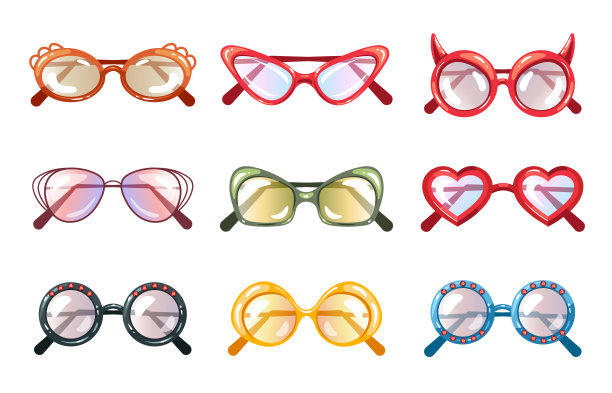 不同的太阳镜孤立图形设计集图片下载