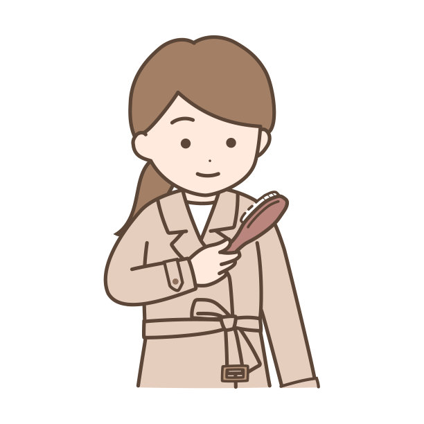 一个女人刷外套的插图图片下载