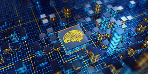 人工智能。虚拟城市的概念图片下载