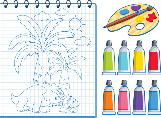 一个有涂鸦草图设计的笔记本图片下载