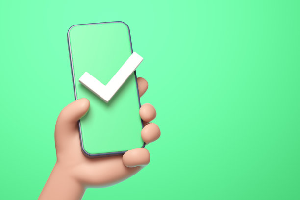 智能手机屏幕上带有勾号或勾号通知图片下载